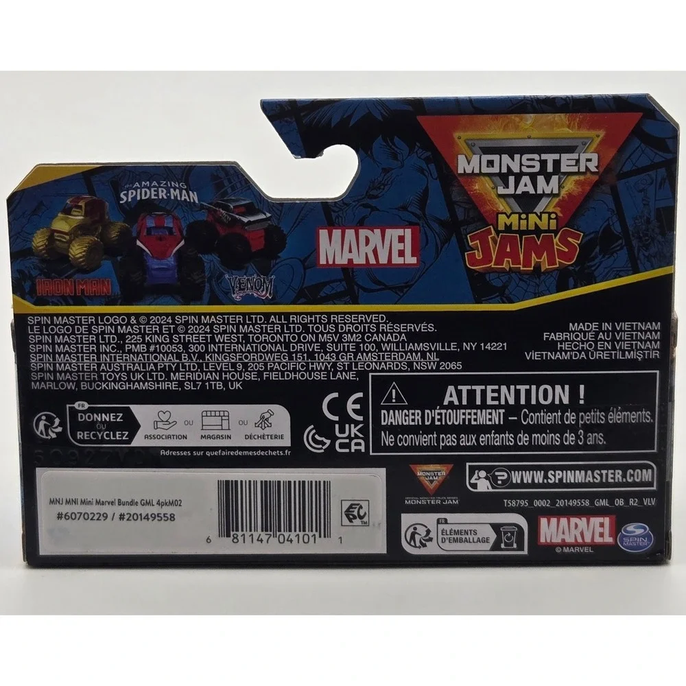 Monster Jam Mini Marvel Trucks Iron Man Venom Spider Man Series 2 Spin Master 24